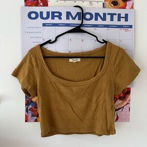 Madewell mustard yellow crop top